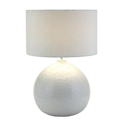 China Modern hot sale ceramic large white ball table lamp suit for hotel living room decoration for sale