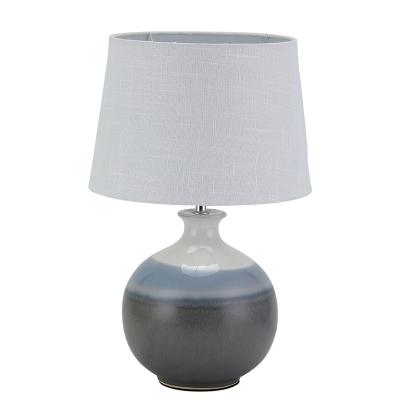 China Modern rounded blue and gray ceramic table lamp for living room decoration for sale