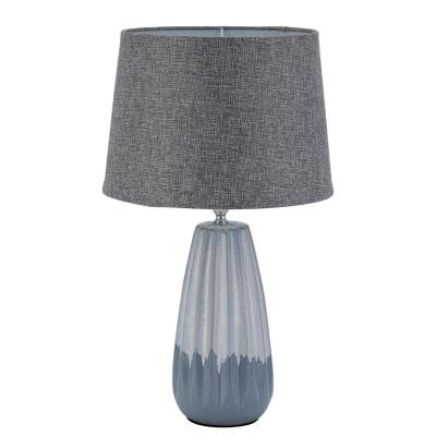 China Modern hot selling blue and gray ceramic table lamp for bedroom decoration for sale