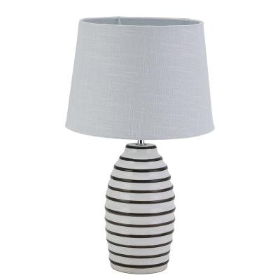 China Modern hot sale black line ceramic hand painting table lamp for bedroom decoration for sale