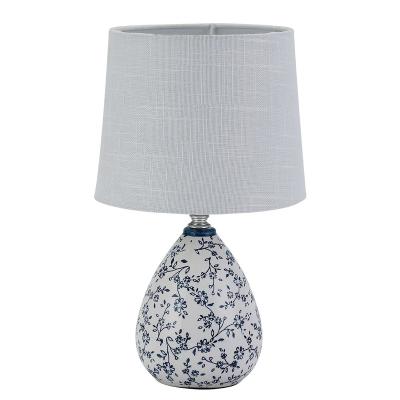 China Modern hot sale small blue pattern ceramic table lamp for bedroom decoration for sale