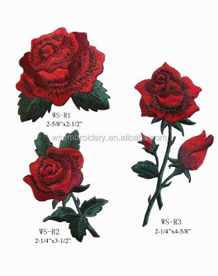 China Sew on Rose Flower Custom Embroidery for sale