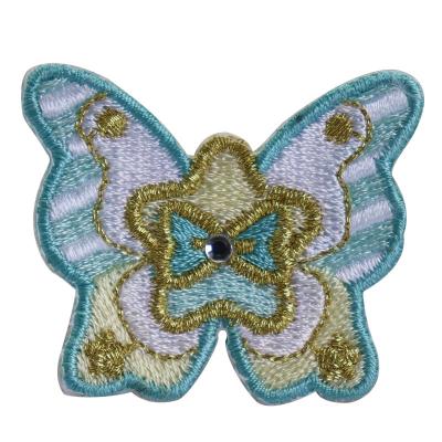 China Customized Viable Embroidery Animal Badge For Garment Embroidery Iron On Patch Butterfly Shape for sale