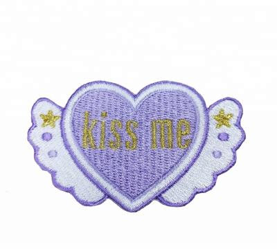 China Viable Kiss I Rhinestone Patch Wings Applique For Dresses Diamond Applique for sale