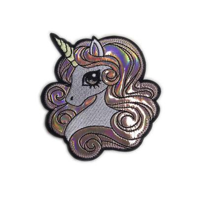 China Liveable shinny horse lady color change embroidered patch for chothing/garment for sale