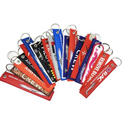 China Customized workable embroidery key chain double side merrowed border letter-key chain key chain for sale