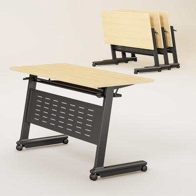 China Foldable Office furniture computer desk mobile folding conference table student desk long strip folding table for sale