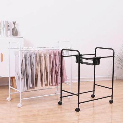 China Bathroom Clothes Organization Trousers Hanging Storage Rack Drying Rack Movable Pants Clothing Storage Rack for sale