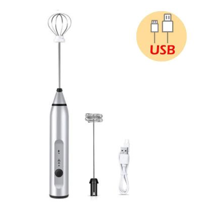 China Deluxe Rechargeable Electric Coffee Beater Milk Frother Handheld Frother Maker For Lattes USB Milk Frother Custom Logo for sale