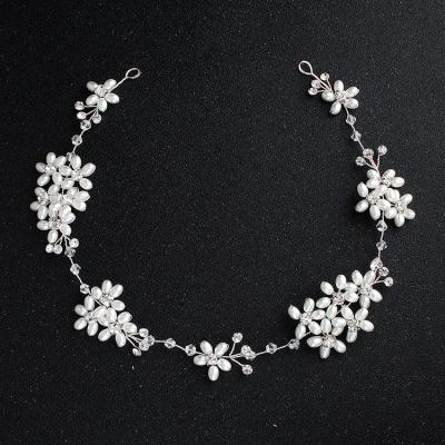 China Handmade Crystal Pearls Flower Hair Accessories Bride Tiaras Headbands Wedding Kids Fashion Hair Accessories for sale