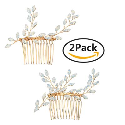 China Hot Sale Handmade Hair Comb Elegant Fashionable Wedding Accessories Bridal Hair Comb 2 Pieces Per Set Luxury Jewelry For Party Hair Decoration for sale