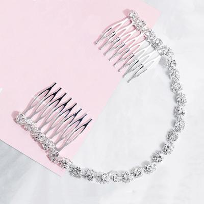 China Pretty Hair Decoration Girls Rhinestone Hair Pins Ladies Silver Hair Combs Bridal Hair Jewelry Wedding Headpiece Party Hair Accessories Combs for sale