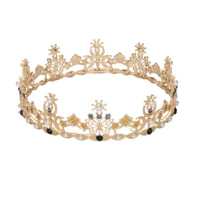 China Wholesale European Baroque Elegant Fashionable Kings Queen Crown Hot Tour Large Crown Princess Crystal Beauty Pageant Crowns Rhinestone Tiaras for sale