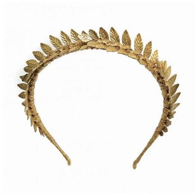 China New Arrival Fashion Hair Accessories Trendy Elegant Headband Delicate Gold Hair Band Metal Leaves Delicate Handmade Hair Band for sale