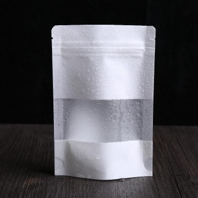 China Resealable Kraft Paper Bags Clear Window / Zipper For Dried Food Packaging for sale