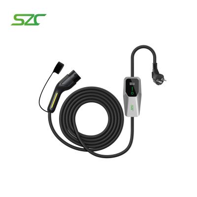 China SZC 3.5 KW Cargador de EV portátil de 1 fase Tipo2 EU para uso doméstico Enchufe para Tesla BYD Xpeng Carga en venta