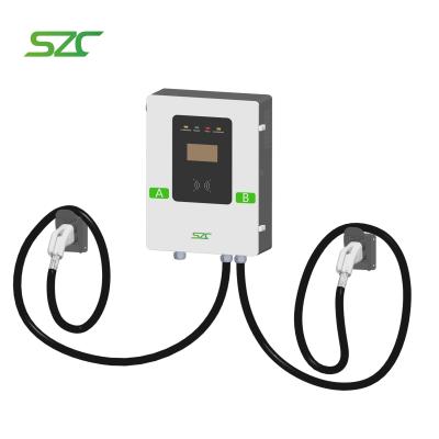 중국 SZC DC 벽에 장착 된 EV 충전기 40kW 60kW 가연 철강 재료 프로젝트 입찰 충전 플라이 CCS2 더블 총과 함께 판매용