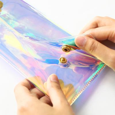 China Schools & Offices Fashion Design Student Stationery Laser PVC Pencil Bag for sale