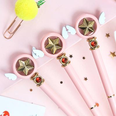 China office & High Quality Creative Metal Ballpoint Pen Small School Pen Cardcaptor Sakura School Pen Kwaii Wings Pen 0.5mm for sale