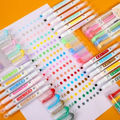 China School& Office 6 Pcs / Set Double Head Marker Pens Colored High Capacity Journal Decorate Watercolor Pen School &Office Art Stationery Suppllies for sale