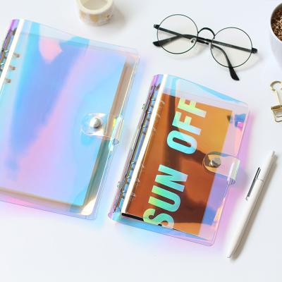 China Wholesale High Quality A6 Office School Stationery Supplies Laser Notebook Laser Notebook 6 Size Ring Binder 6 Ring Binder Planner for sale