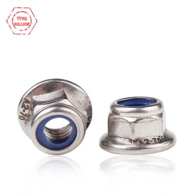 China Stainless steel/Carbon steel/Aluminum/Brass Flange nuts Nylon lock nuts M6M8M10M12 for sale