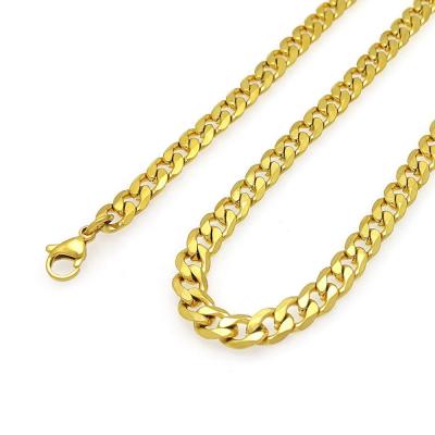 China TRENDY Fashion 6mm Link Chain Jewelry Hip Hop Stainless Steel Gold Filled Cuban Necklace for sale