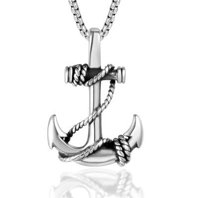 China Casual Antique Stainless Steel Pendants Charms Personalized Anchor Pendant Necklace for sale