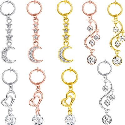 China 2021 Hot Hiphop Amazon Stainless Steel Belly Ring Zircon Stud Earrings Fake Puff Piercing Jewelry for sale