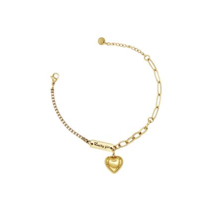 China The Other Cute And Playful Bracelet Peach Titanium Steel Heart for sale