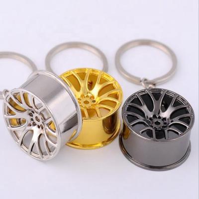 China Creative Gifts 3D Car Accessories Key Hub Metal Wheel Key Ring Chain Pendant for sale