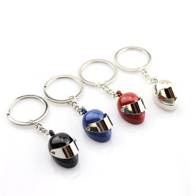 China 3D Metal Head Wholesale Bulk Mini Helmet Costumised Metal Key Holder Chain Customize for sale