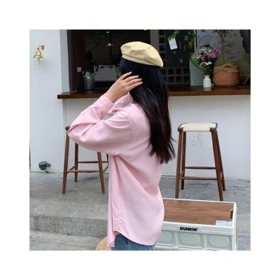 China Low price polyester and cotton material sleeve style fashion solid color professional regular anti-pilling blouse for sale