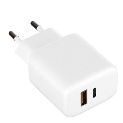 China Mobile Phone 2022 EU Plug For iPhone 12 13 Mini Charger 20W 30W Palladium Wall Fast Dual Port Charger for sale