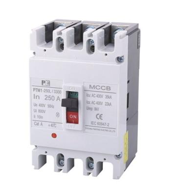 China 250A PTM1 MCCB 3P AC400V Mold Case Circuit Breaker PTM1-250A for sale