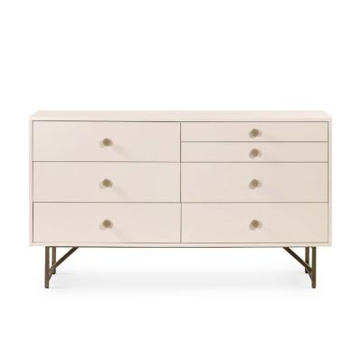 China Modern Matte Wood Dresser and Brass 7 Drawer Dresser for Indoor for sale