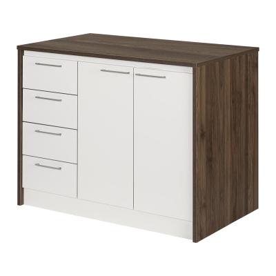 China PANEL Flat Pack Wooden Kitchen Island Cabinet With Drawers And Doors for sale