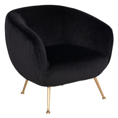 China Modern Black Velvet Upholstery Sofia Chair Modern Velvet Fabric Leisure Chair Living Room for sale