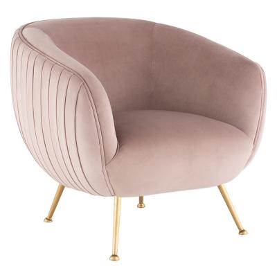 China Modern Blush Velvet Upholstery Sofia Chair Modern Velvet Fabric Leisure Chair Living Room for sale