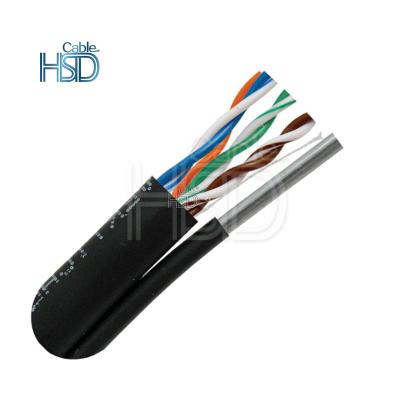 China Outdoor Messenger Cable 305M Overhead Rated PC Cat5E UTP Self Supporting UV Waterproof for sale