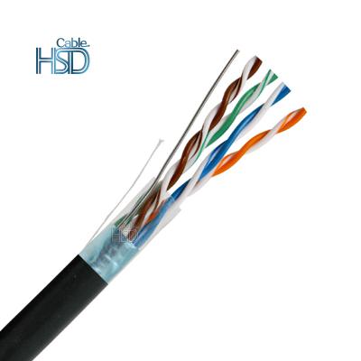 China PC Cat5E Outdoor Since CCA FTP STP UV Rated Direct Burial Lan Network Cable Waterproof 24AWG 305M for sale