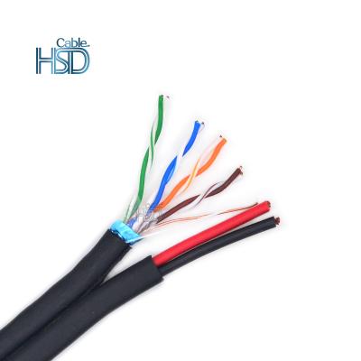 China High Quality PC Cat6 UTP STP Network Cable With Siamese Waterproof Power Supply Cable PE Outer Sheath Cable Manufacturers for sale