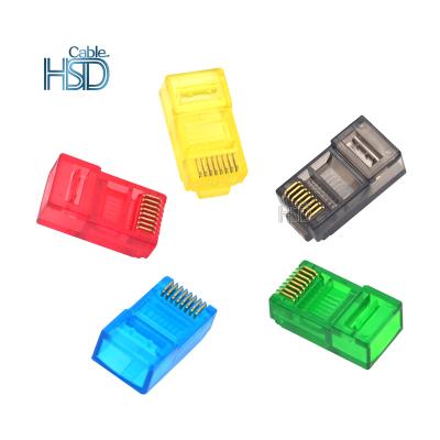 China audio & Network CAT6 RJ45 Ethernet Male Connector UTP Colorful Unshielded 8P8CModular Socket Connector Various Colors Video 100 Pcs/Pack for sale