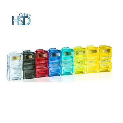 China audio & Colorful Ethernet Male Unshielded 8P8C Connector Various Color Network CAT6 RJ45 Video 100 Pcs / Pack for sale