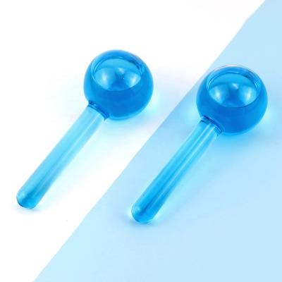 China Anti-puffiness 2021 products tending facial ice globes cryocicle gel face blue glass ice globes cooling rollers for sale