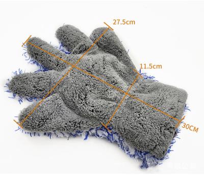 China Microfiber Plush Five Finger Car Wash Mitt Automobile Beauty Care Products for sale