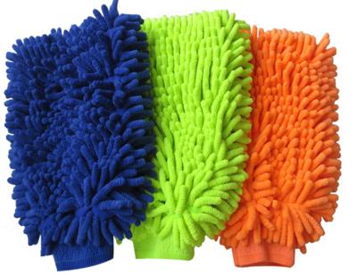 China 80% polyester +20% polyamide PROMOTION Microfiber car wash glove super soft absorbent glove for sale