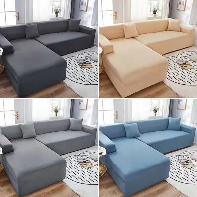 China Pure color anti-static general four season sofa cover Nordic fashion knitted turnkey elastic sofa cover sofa cushion for sale