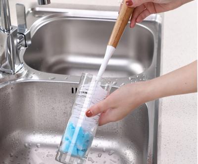 China Long Lasting Handle Cup Brush Sponge Brush Bottle Glass Cleaning Brush for sale