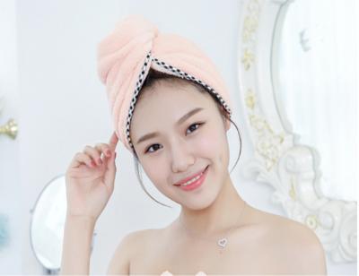 China Viable Dry Hair Cap Quick Dry Microfiber Coral Down Hair Cap for sale